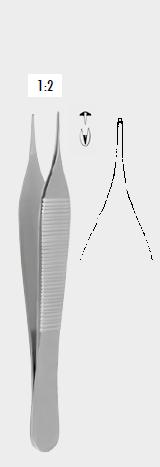 Мікропінцет АДСОНА (ADSON), 1х2 зубці, 15,0 см (cm)